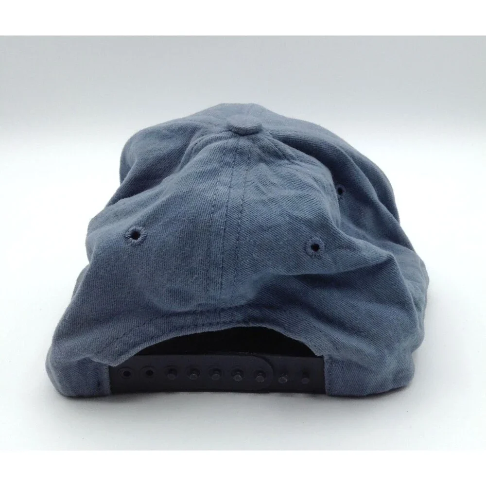 Vtg Easy Riders Quick Throttle Hat Cap Light Blue Moto Biker Rebel Snapback USA